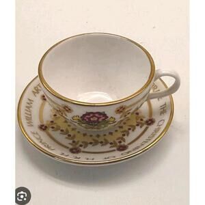 Miniature cup and saucer To celebrate the christening Of prince william